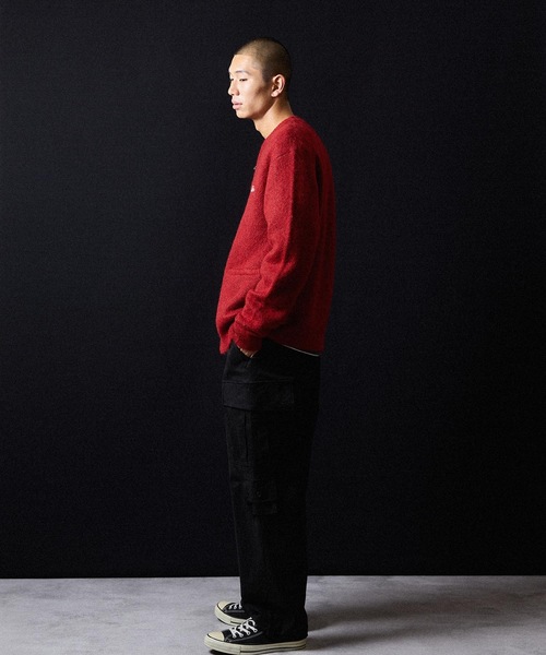 セール】MOHAIR SOLID JACQUARD KNIT ZIP-UP CARDIGAN / モヘヤ