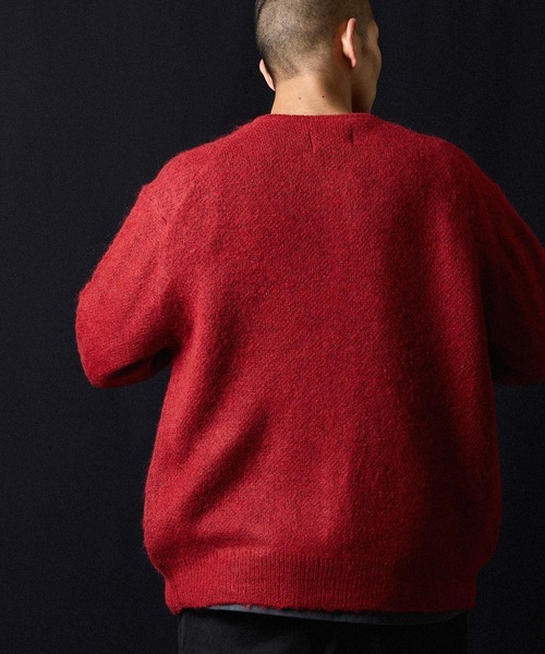 MOHAIR SOLID JACQUARD KNIT ZIP-UP CARDIGAN / モヘヤ ソリッド