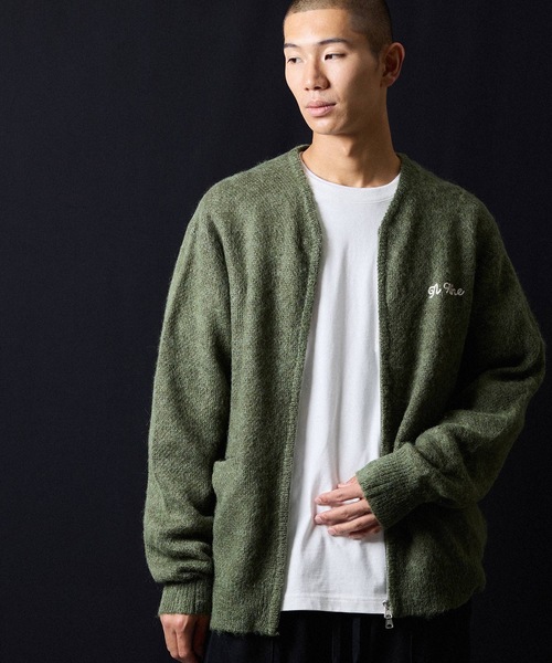 新品　NUMBER (N)INE モヘアソリッドジャガードニット カーディガン MOHAIR SOLID JACQUARD KNIT ZIP-UP CARDIGAN / モヘヤ ソリッド