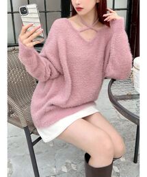 【ZOZO限定】クロスリボンニットトップス