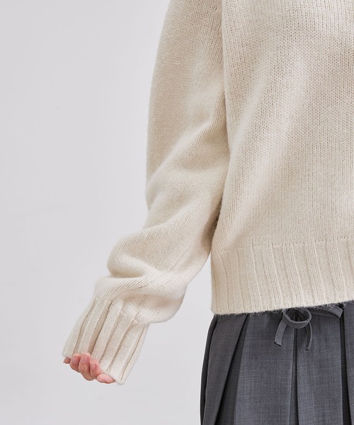 Lace Ladies（レースレディース）の「ウールタッチ 襟付き ハーフジップ ニット プルオーバー（ニット/セーター・レディース・ベージュ/ブラック/アイボリー/グレー・FREE）」の19枚目の写真