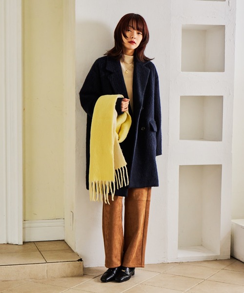 mysty woman（ミスティウーマン）の「ソフトタッチリバーストール 571636（ストール/ショール・レディース・アイボリー/ブラック/イエロー・FREE）」の19枚目の写真