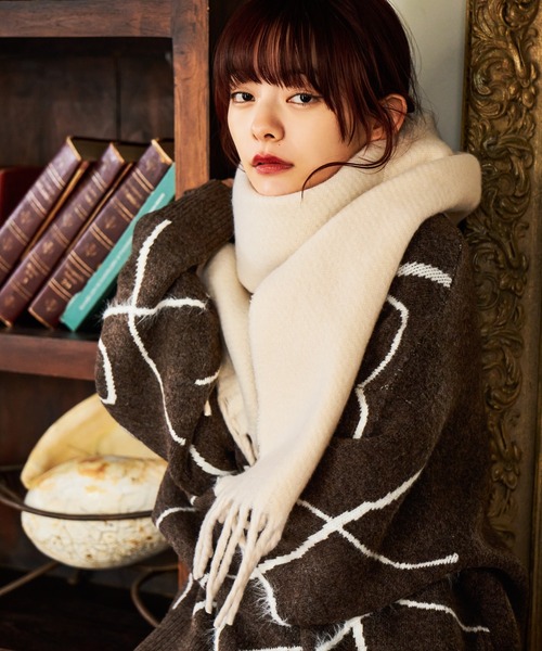 mysty woman（ミスティウーマン）の「ソフトタッチリバーストール 571636（ストール/ショール・レディース・アイボリー/ブラック/イエロー・FREE）」の18枚目の写真