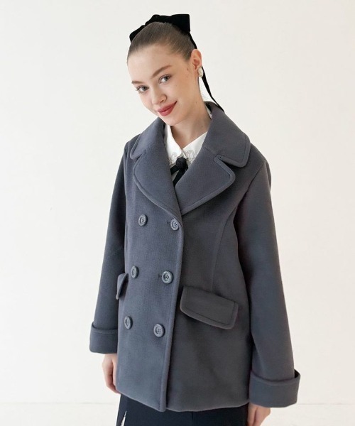 ダブル釦Ａラインピーコート/fint フィント