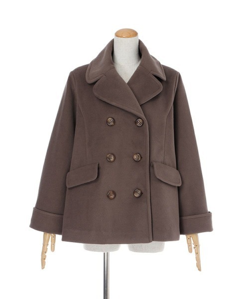 セール】ダブル釦Aラインピーコート/fint フィント（ピーコート）｜F