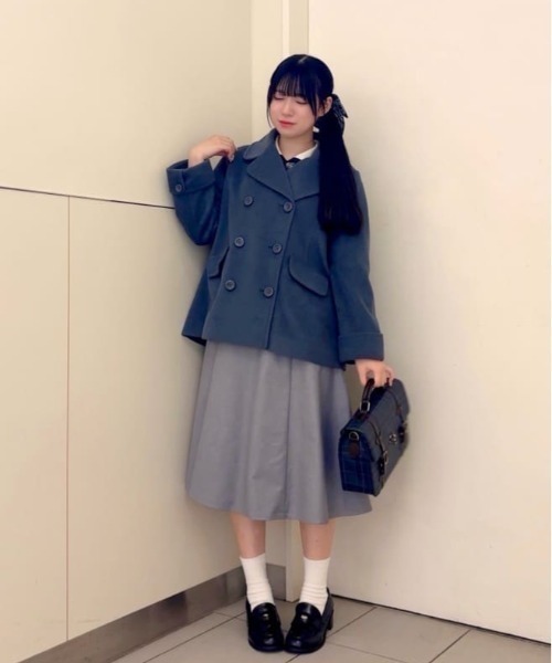 ダブル釦Ａラインピーコート/fint フィント