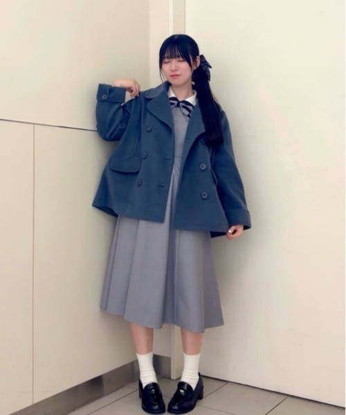 ダブル釦Ａラインピーコート/fint フィント