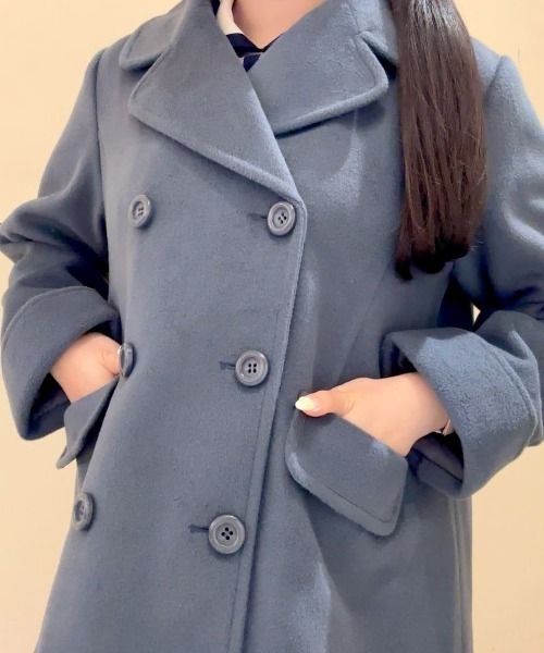 ダブル釦Ａラインピーコート/fint フィント