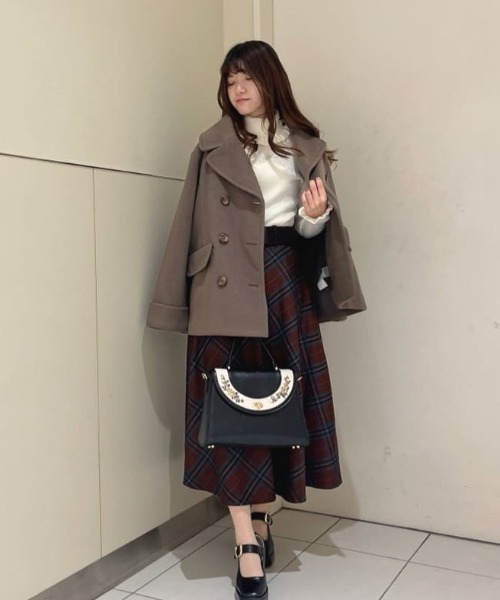 ダブル釦Ａラインピーコート/fint フィント