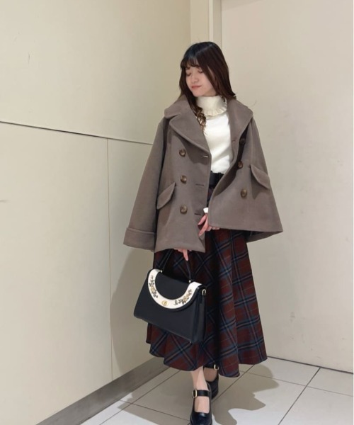 ダブル釦Ａラインピーコート/fint フィント