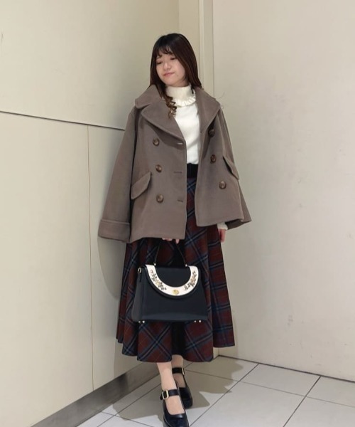 ダブル釦Ａラインピーコート/fint フィント