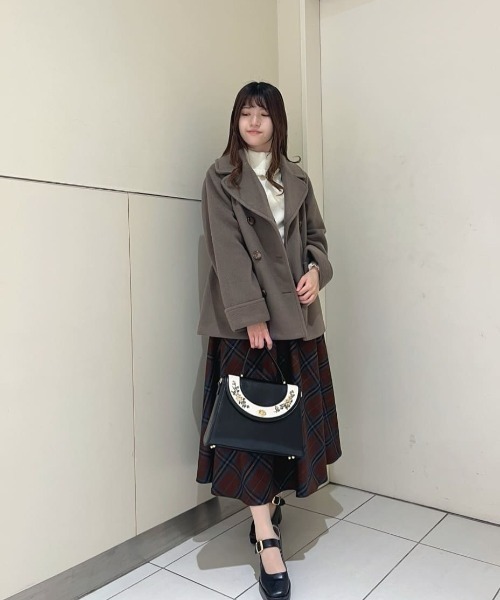 ダブル釦Ａラインピーコート/fint フィント