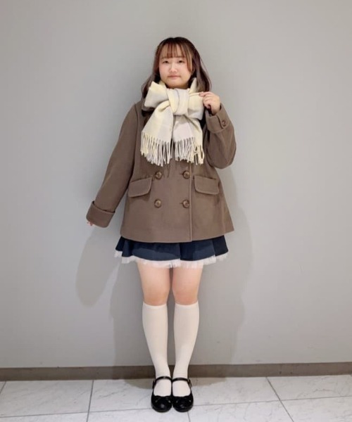 ダブル釦Ａラインピーコート/fint フィント