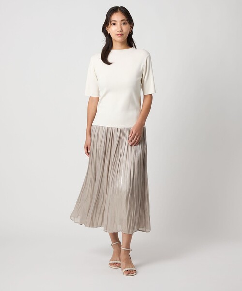 A DAY IN THE LIFE UNITED ARROWS(アデイインザライフユナイテッドアローズ)の「シャイニープリーツスカート ‐ウォッシャブル‐<A DAY IN THE LIFE>(スカート・レディース・ネイビー/ナチュラル・FREE)」の5枚目の写真