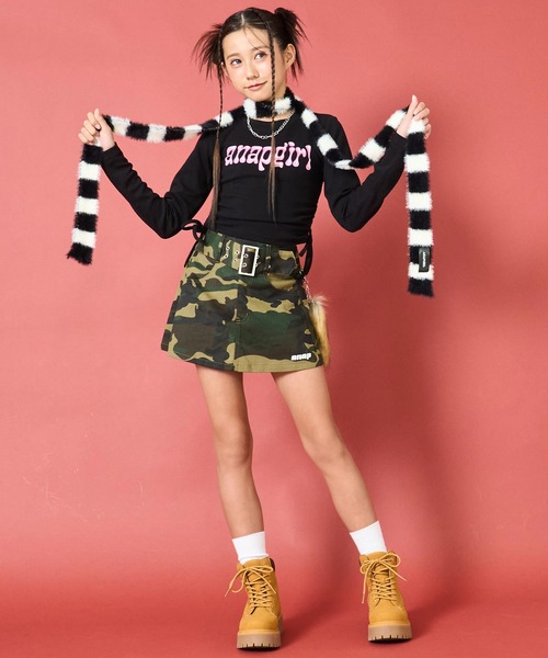 ANAP GiRL(アナップガール)の「ANAP R+S スピンドル ブーツ【ユニセックス】(ブーツ・キッズ・ブラック/ベージュ・M/S/L/XS)」の10枚目の写真