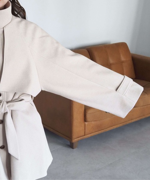 tiptop(ティップトップ)の「ファーティペット付ミドル丈トレンチコート(トレンチコート・レディース・アイボリー/ブラック/チャコールグレー/ダークブラウン・FREE)」の18枚目の写真