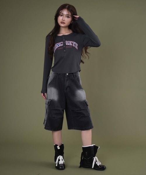 dispark（ディスパーク）の「DISPARK/キーネックロゴトップ（Tシャツ/カットソー・レディース・ブラック/チャコールグレー・FREE）」の13枚目の写真