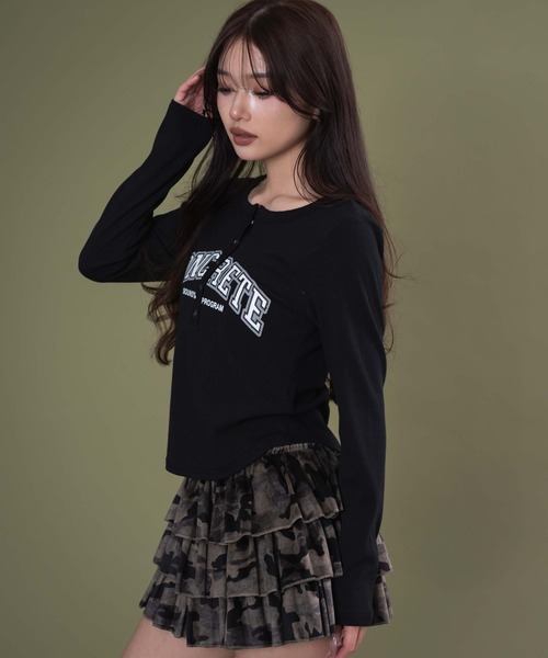 dispark（ディスパーク）の「DISPARK/キーネックロゴトップ（Tシャツ/カットソー・レディース・ブラック/チャコールグレー・FREE）」の14枚目の写真