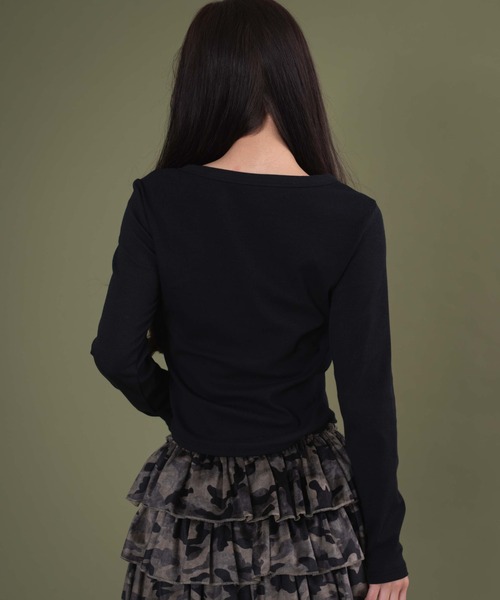 dispark（ディスパーク）の「DISPARK/キーネックロゴトップ（Tシャツ/カットソー・レディース・ブラック/チャコールグレー・FREE）」の15枚目の写真