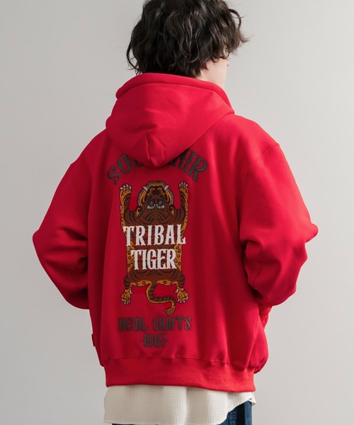 KRIFF MAYER（クリフメイヤー）の「KRIFF MAYER クリフメイヤー オーバーサイズスーベニア刺繍裏起毛長袖フルジップパーカー 2515109（パーカー・メンズ・ブラック/オリーブ/グレー/パープル/レッド/ナチュラル・XL/M/L）」の6枚目の写真