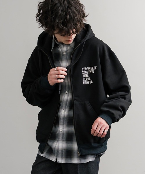 KRIFF MAYER（クリフメイヤー）の「KRIFF MAYER クリフメイヤー オーバーサイズスーベニア刺繍裏起毛長袖フルジップパーカー 2515109（パーカー・メンズ・ブラック/オリーブ/グレー/パープル/レッド/ナチュラル・XL/M/L）」の18枚目の写真