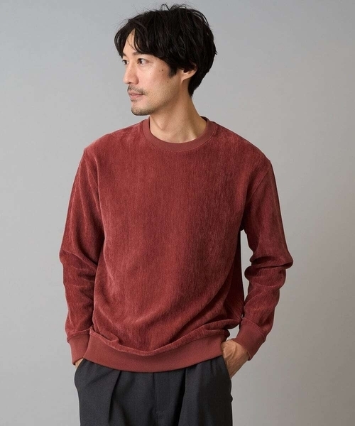 a.v.v(アーヴェヴェ)の「【イージーケア/毛玉になりにくい】ヘリンボーン起毛セミワイドシルエットプルオーバー【洗濯機で洗える】(スウェット・メンズ・オレンジ/ベージュ/ピンク/チャコールグレー/クリーム/アイボリー/ミント・48/46/50)」の7枚目の写真