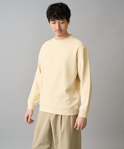 a.v.v(アーヴェヴェ)の「【イージーケア/毛玉になりにくい】ヘリンボーン起毛セミワイドシルエットプルオーバー【洗濯機で洗える】(スウェット・メンズ・オレンジ/ベージュ/ピンク/チャコールグレー/クリーム/アイボリー/ミント・48/46/50)」の4枚目の写真
