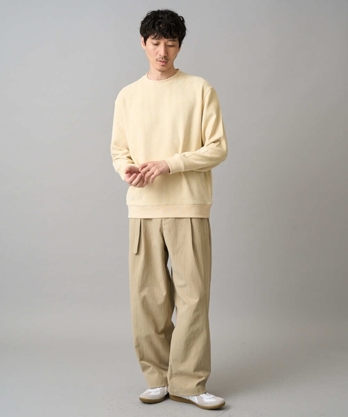 a.v.v(アーヴェヴェ)の「【イージーケア/毛玉になりにくい】ヘリンボーン起毛セミワイドシルエットプルオーバー【洗濯機で洗える】(スウェット・メンズ・オレンジ/ベージュ/ピンク/チャコールグレー/クリーム/アイボリー/ミント・48/46/50)」の12枚目の写真