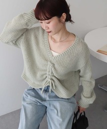 earth music&ecology | フロントシャーリングニットプルオーバー(ニット/セーター)