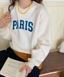 刺繍入り オーバーサイズ ショートトレーナー