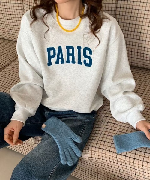 MAISON DE THERESE（メゾン ド テレーズ）の「刺繍入り オーバーサイズ ショートトレーナー（スウェット・レディース・ライトグレー/ネイビー/アイボリー/ブラック/グレー・M）」の10枚目の写真