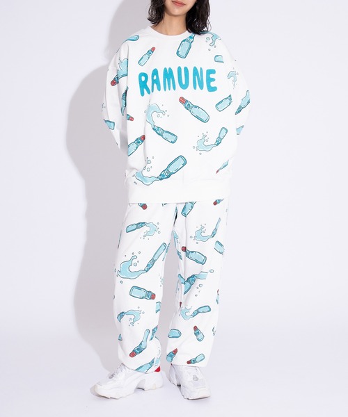 PUNYUS(プニュズ)の「【新サイズ】フード総柄スウェットパンツ(RAMUNE)(スウェットパンツ・レディース・サックスブルー・1/2/3/4/5)」の6枚目の写真