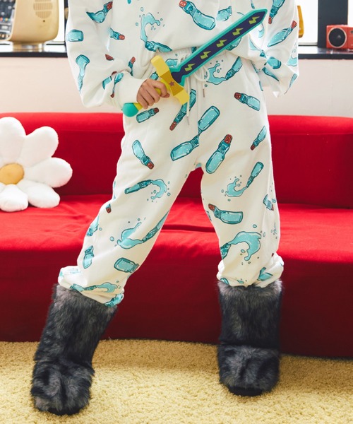 PUNYUS(プニュズ)の「【新サイズ】フード総柄スウェットパンツ(RAMUNE)(スウェットパンツ・レディース・サックスブルー・1/2/3/4/5)」の14枚目の写真