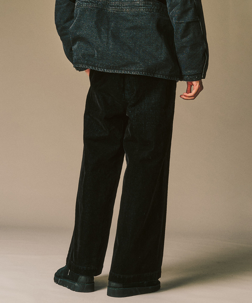 417 EDIFICE（フォーワンセブンエディフィス）の「ベロアデニム フレアワークパンツ（スラックス・メンズ・ブラック/ブラウン・SMALL/MEDIUM/LARGE）」の5枚目の写真