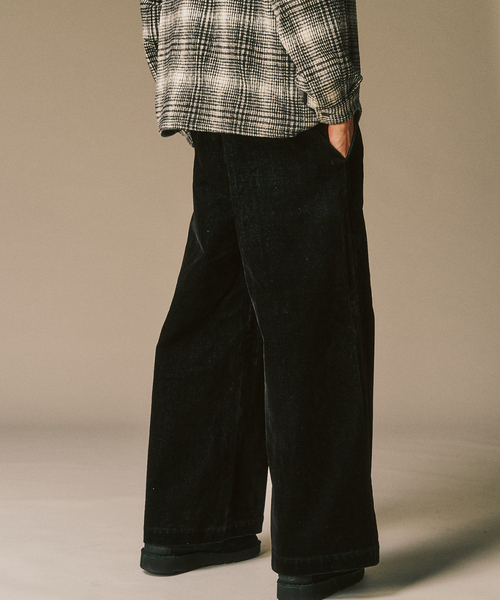 417 EDIFICE（フォーワンセブンエディフィス）の「ベロアデニム フレアワークパンツ（スラックス・メンズ・ブラック/ブラウン・SMALL/MEDIUM/LARGE）」の8枚目の写真