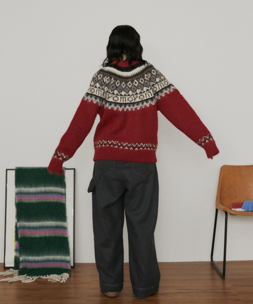 MERLOT（メルロー）の「ノルディックルーズニット（ニット/セーター・レディース・グレー/レッド/ネイビー・FREE）」の10枚目の写真