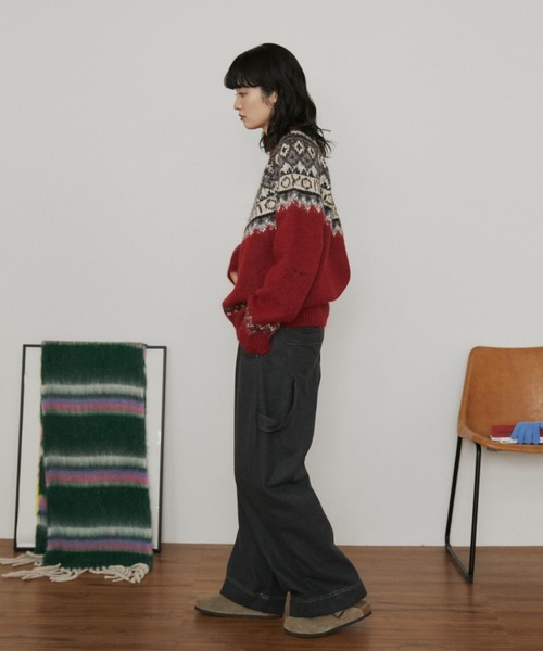 MERLOT（メルロー）の「ノルディックルーズニット（ニット/セーター・レディース・グレー/レッド/ネイビー・FREE）」の9枚目の写真