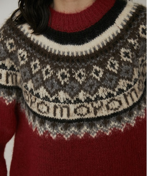 MERLOT（メルロー）の「ノルディックルーズニット（ニット/セーター・レディース・グレー/レッド/ネイビー・FREE）」の13枚目の写真