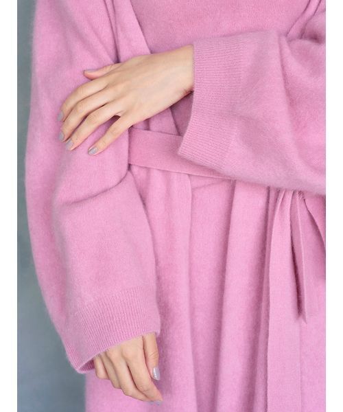 SNIDEL（スナイデル）の「【HIGH QUALITY】メリノウールニットロングコート（チェスターコート・レディース・オフホワイト/チャコールグレー/ピンク/ミント・F）」の17枚目の写真