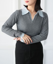 Sawa a la mode（サワアラモード）の「配色カラーニットプルオーバー【大きいサイズ対応】（ニット/セーター）」