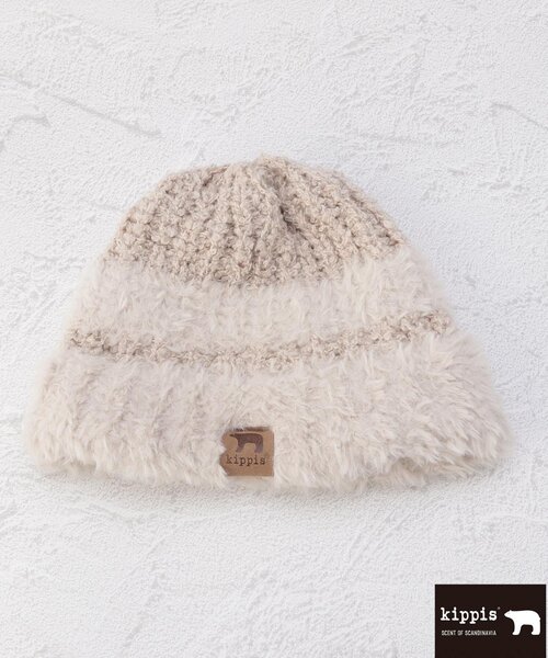 one'sterrace(ワンズテラス)の「【あったか】Kippis キッピス ファーヤーンニット帽(ニットキャップ/ビーニー・レディース・ホワイト系9/グレー系4・00)」の2枚目の写真