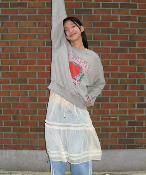 RONRON（ロンロン）の「RONRON HEART LAUREL SWEATSHIRTS GREY（スウェット・レディース・その他・FREE）」の4枚目の写真