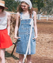 RONRON（ロンロン）の「BACK HEART POCKET DENIM DRESS LIGHT BLUE（ワンピース）」