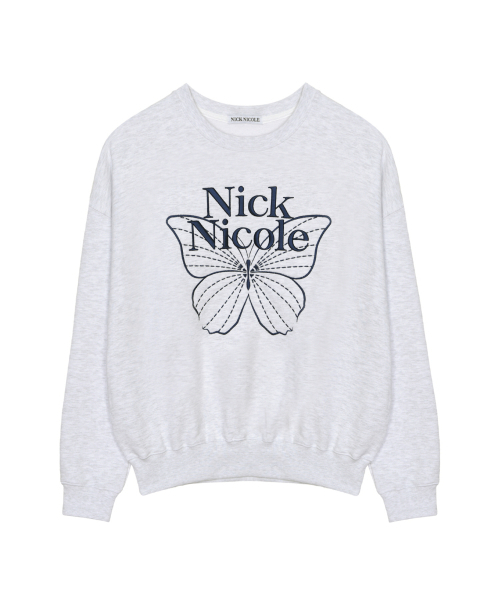 NICK&NICOLE(ニックアンドニコール)の「VOLUME BUTTERFLY SIGNATURE SWEATSHIRT_MELANGE NAVY(スウェット・レディース・その他・FREE)」の4枚目の写真