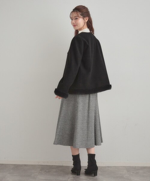 セール】【大人レディ・フェイクファー取り外し可能】ケープ風ショート