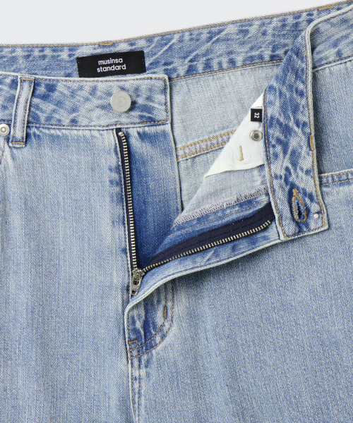 MUSINSA STANDARD（ムシンサスタンダード）の「リネンライクワイドデニムパンツ[スカイブルー]（デニムパンツ・メンズ・その他・26/27/28/29/30/31/32/38/42/40/36/34/33）」の5枚目の写真