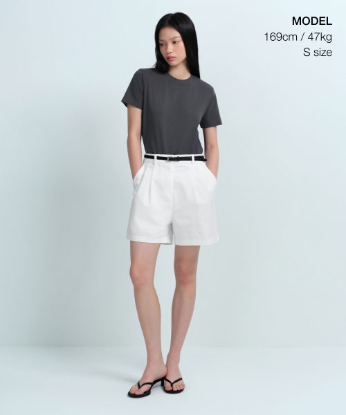 MUSINSA STANDARD WOMAN（ムシンサスタンダードウーマン）の「ウィメンズベーシッククルーネックTシャツ[ダークグレー]（Tシャツ/カットソー・レディース・その他・SMALL/MEDIUM/X-SMALL/LARGE/X-LARGE）」の2枚目の写真