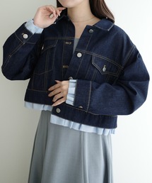 mipiarl（ミピアール）の「ヘムフリルデニムジャケット（デニムジャケット）」