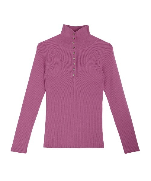 UND HIGH NECK BUTTON KNIT TOP（ニット/セーター）｜Ameri（アメリ