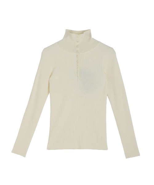 UND HIGH NECK BUTTON KNIT TOP（ニット/セーター）｜Ameri（アメリ